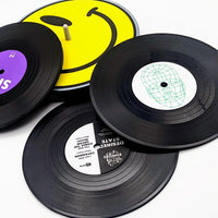 Mini vinyl record coasters - 90s rave