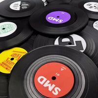 Mini vinyl record coasters - 90s rave