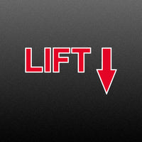 Outlined LIFT ↓ label/sticker