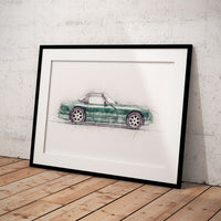 TVR Chimaera - Green - A3/A4 Print "Sketch"