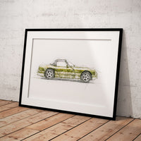 TVR Chimaera - Yellow - A3/A4 Print "Sketch"