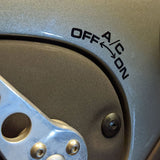 Lotus Elise S1 "A/C ON ←→OFF" decal