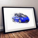 Lotus Elise S1 - blue / Silver - A3/A4 Print "Splatter"