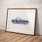 TVR Chimaera - Blue - A3/A4 Print "Sketch"