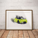 Lotus Elise S1 - Scandal Green / black - A3/A4 Print "Splatter"