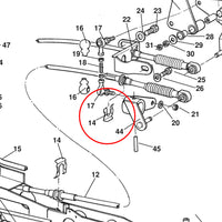 Gear change cable retention clip (A111F6018F), Lotus Genuine Part