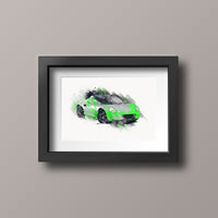 Lotus Elise S1 - Green / Black - A3/A4 Print "Splatter"