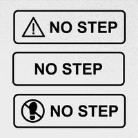 NO STEP warning decal