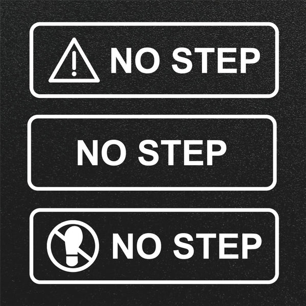 NO STEP warning decal