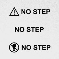 NO STEP warning decal