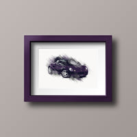 Lotus Elise S1 - Deep Purple / Silver - A3/A4 Print "Splatter"