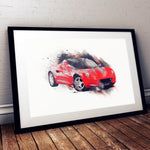 Lotus Elise S1 - Calypso Red / Silver - A3/A4 Print "Splatter"