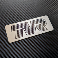 "TVR" logo V8 engine plaque